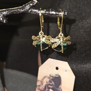 Dragonfly vintage drop earrings
